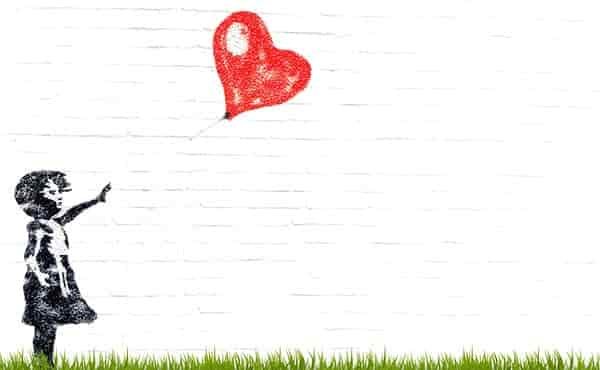girl with red balloon