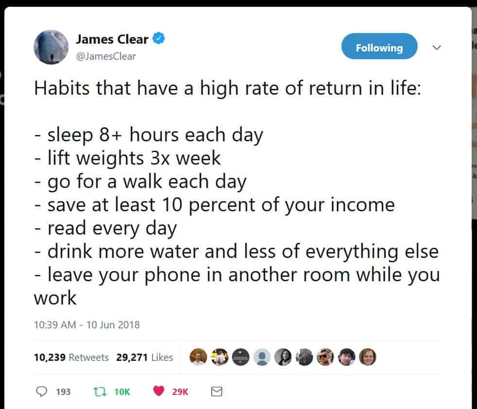 habits high return in life