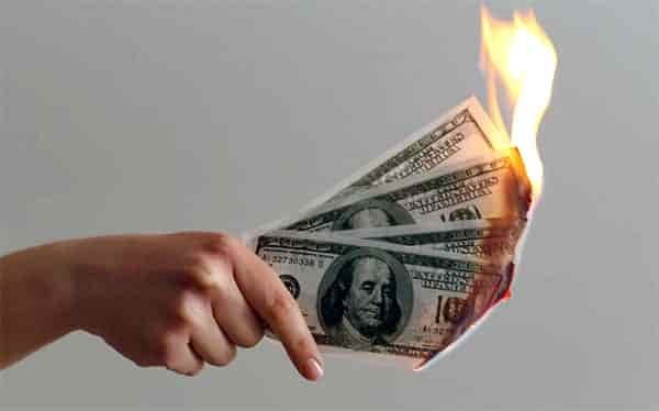 money burning fire